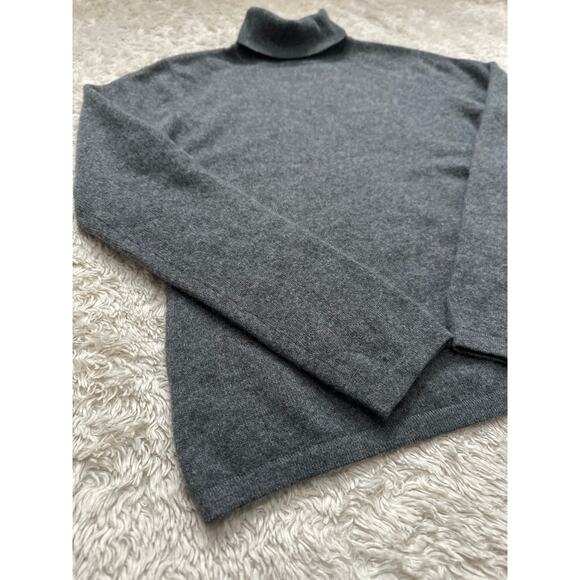 Apt 9 Medium 100% Cashmere Turtleneck Sweater Gray Quiet Luxury Minimalist Women - Picture 2 of 7